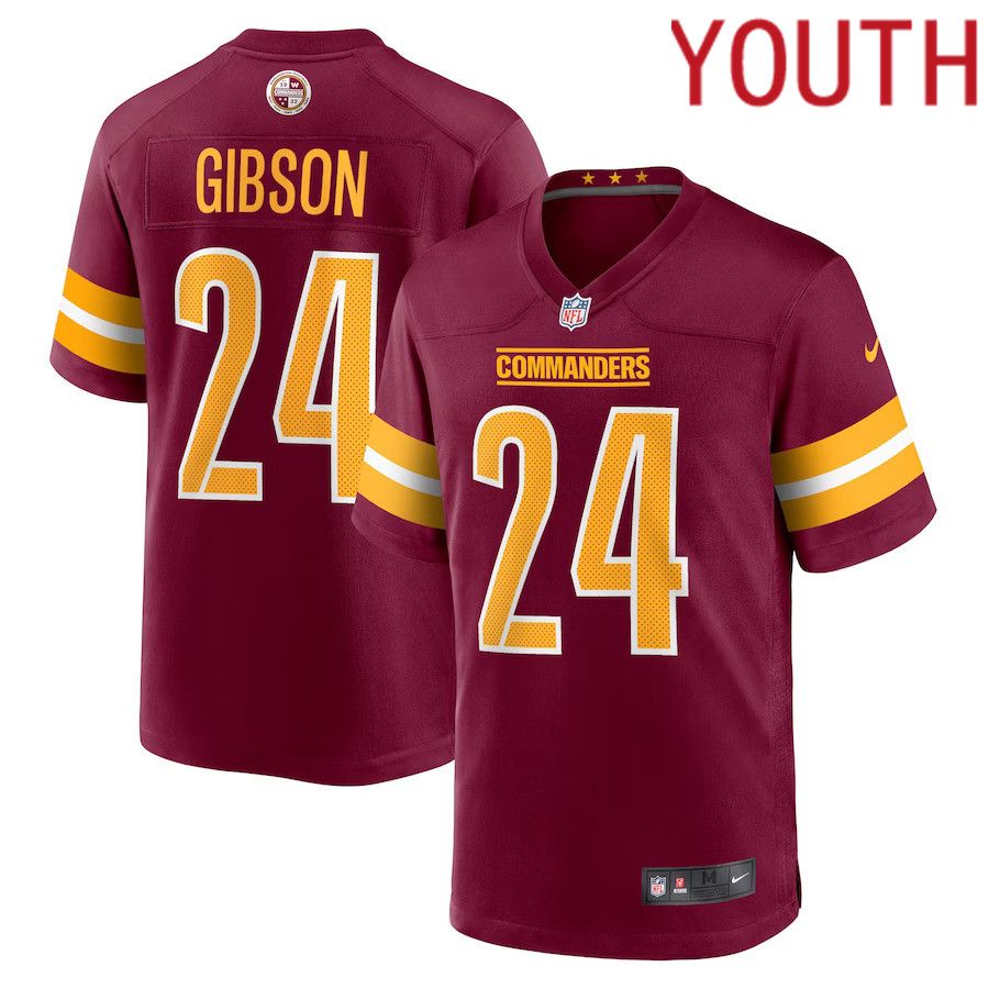 Youth Washington Commanders #24 Antonio Gibson Nike Burgundy Game NFL Jersey->customized nfl jersey->Custom Jersey
